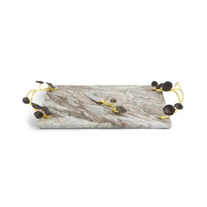 Michael Aram Monet's Garden Golden Sunset Cheese Board with Knife, Large