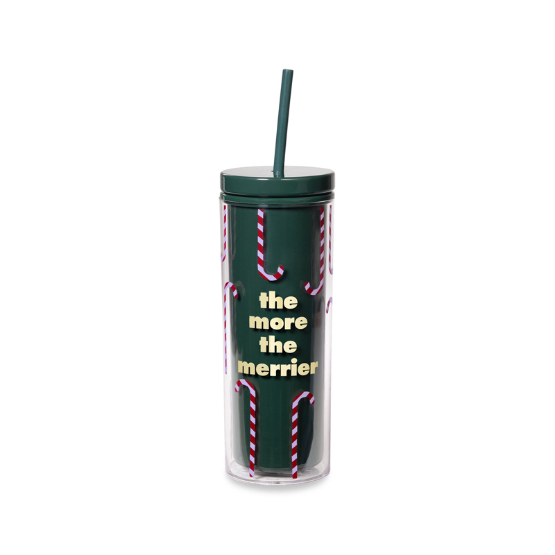 Kate Spade Tumbler with Straw, The More The Merrier