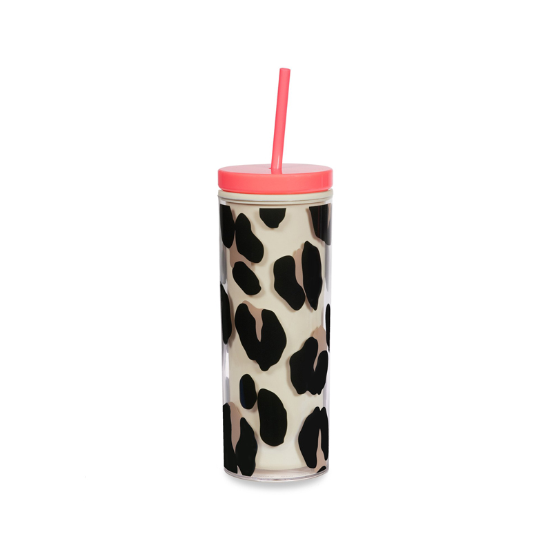 Kate Spade Tumbler with Straw, Forest Feline