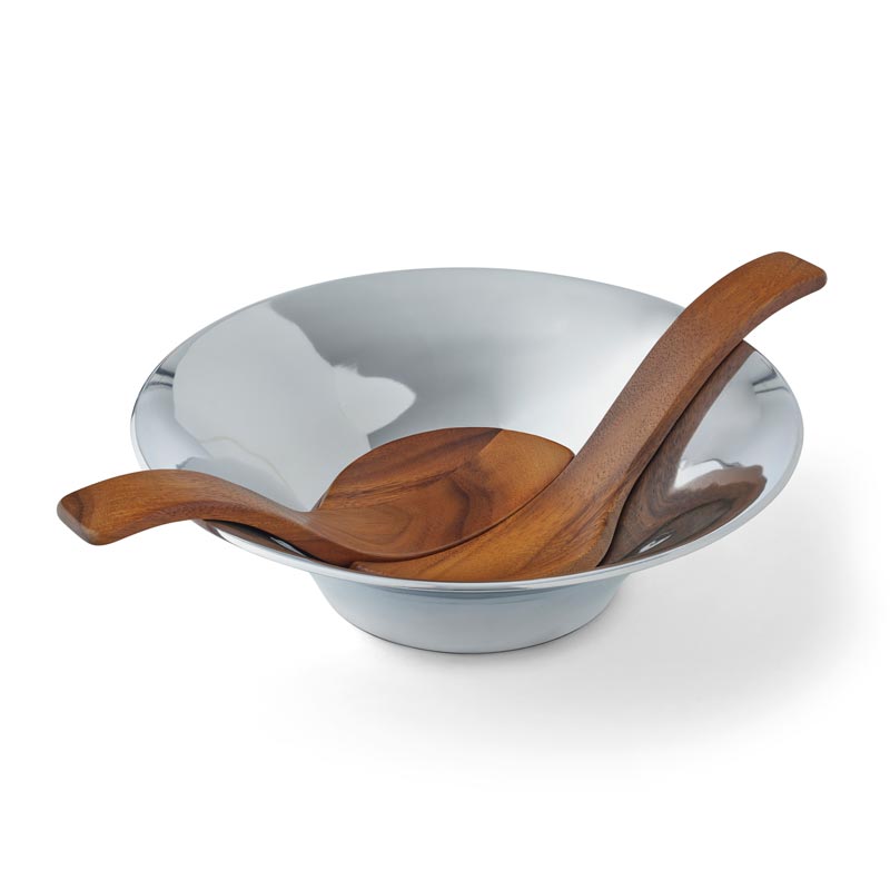 Nambe Chillable Salad Bowl with Servers