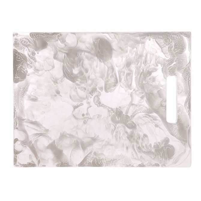 Nashi Resin Large Rectangular Chopping Board, White Swirl