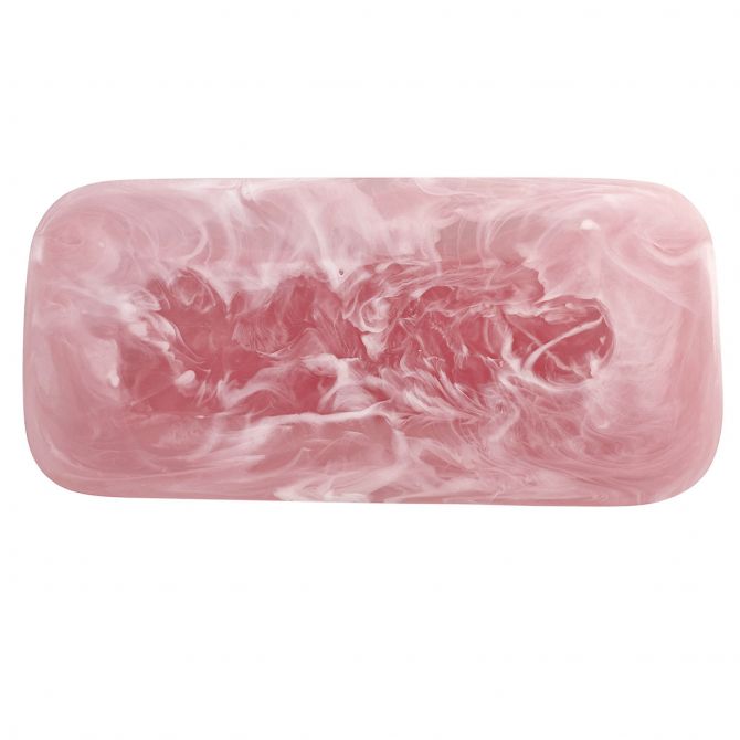 Nashi Classical Rectangular Platter, Pink Swirl