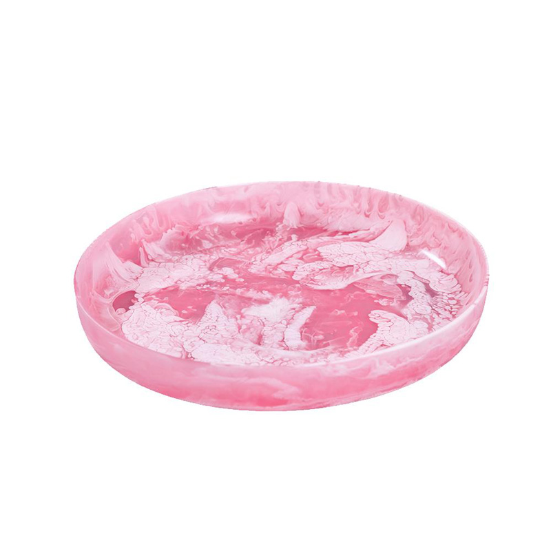 Nashi Medium Round Platter, Pink Swirl