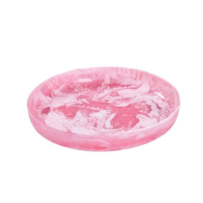 Nashi Medium Round Platter, Pink Swirl