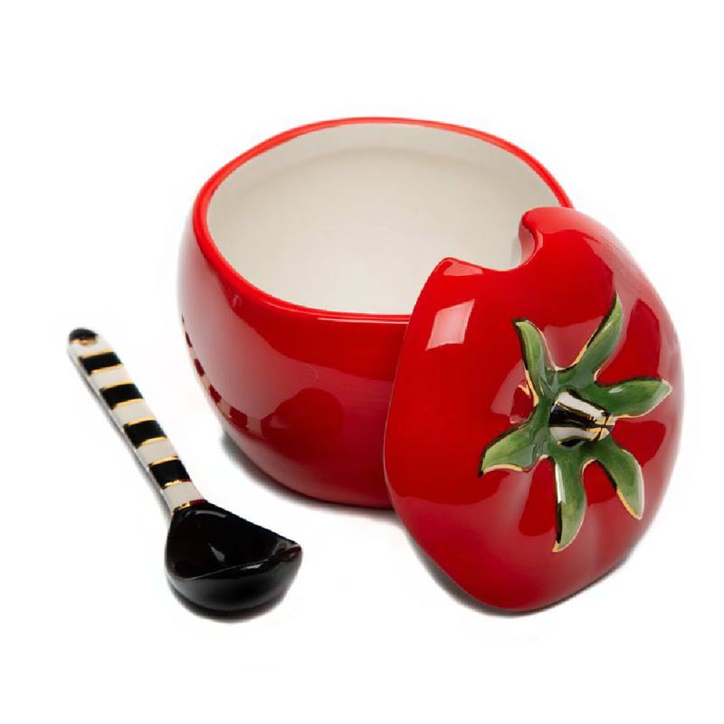 MacKenzie-Childs Lidded Tomato Dish with Spoon