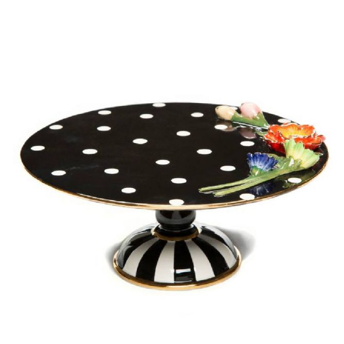 MacKenzie-Childs Floradot Pedestal Platter