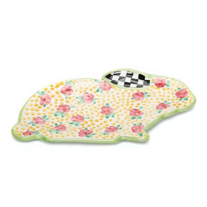 MacKenzie-Childs Cabbage Rose Limited Edition Bunny Plate