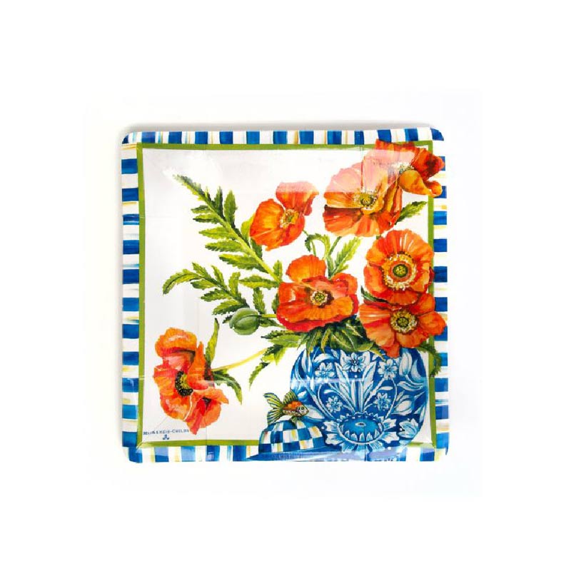MacKenzie-Childs Ming Poppies Paper Plates