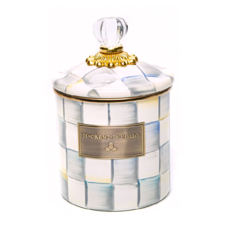 MacKenzie-Childs Sterling Check Small Canister