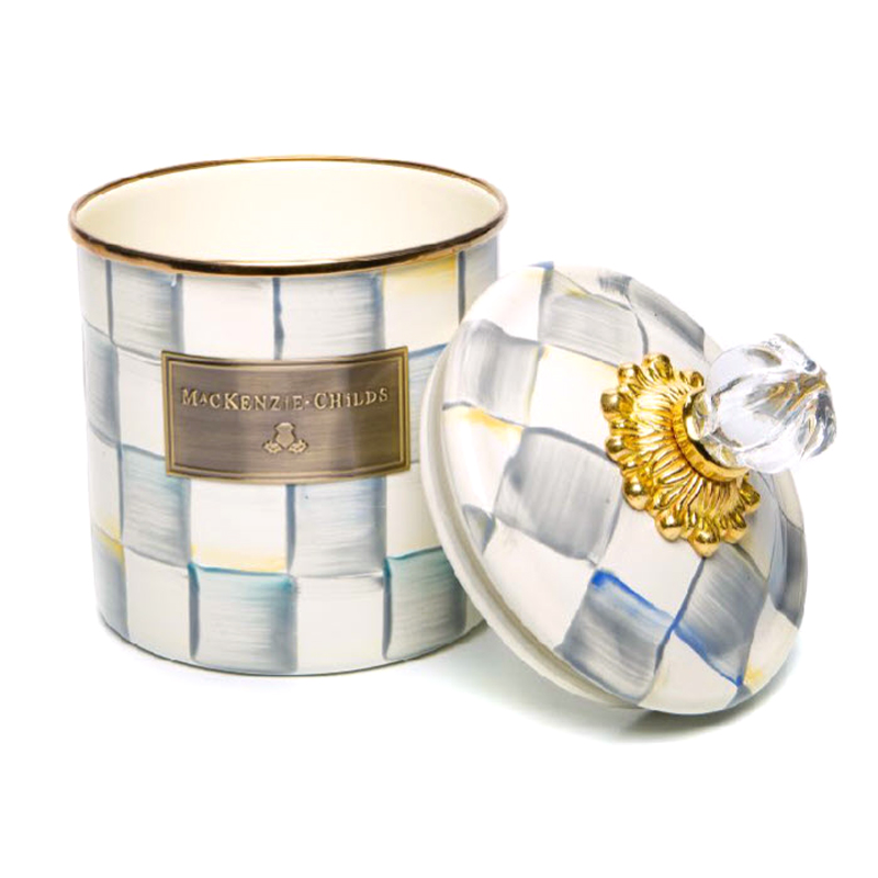 MacKenzie-Childs Sterling Check Small Canister