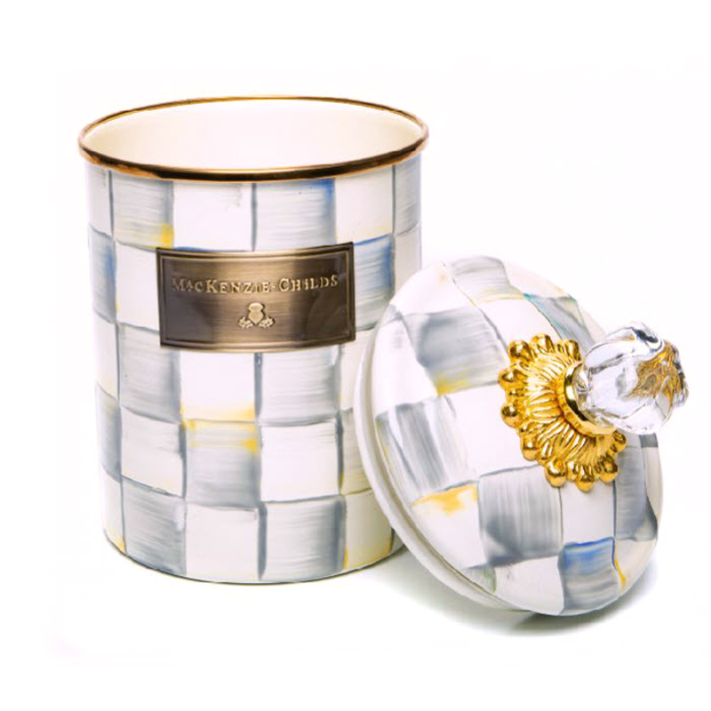 MacKenzie-Childs Sterling Check Medium Canister