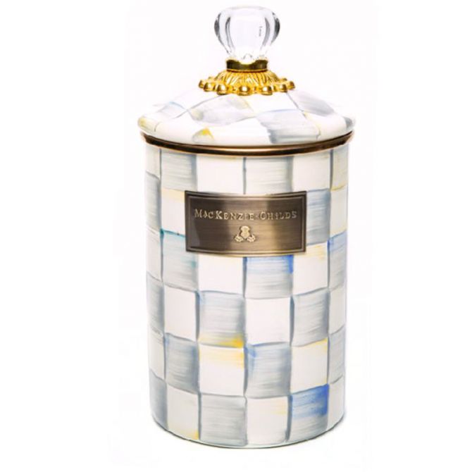 MacKenzie-Childs Sterling Check Large Canister