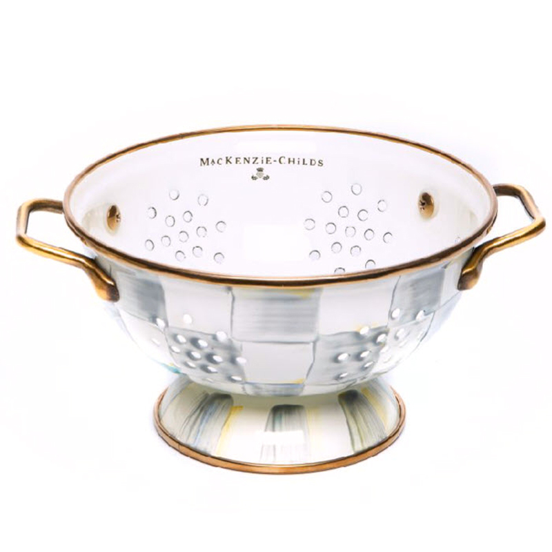 MacKenzie-Childs Sterling Check Small Colander