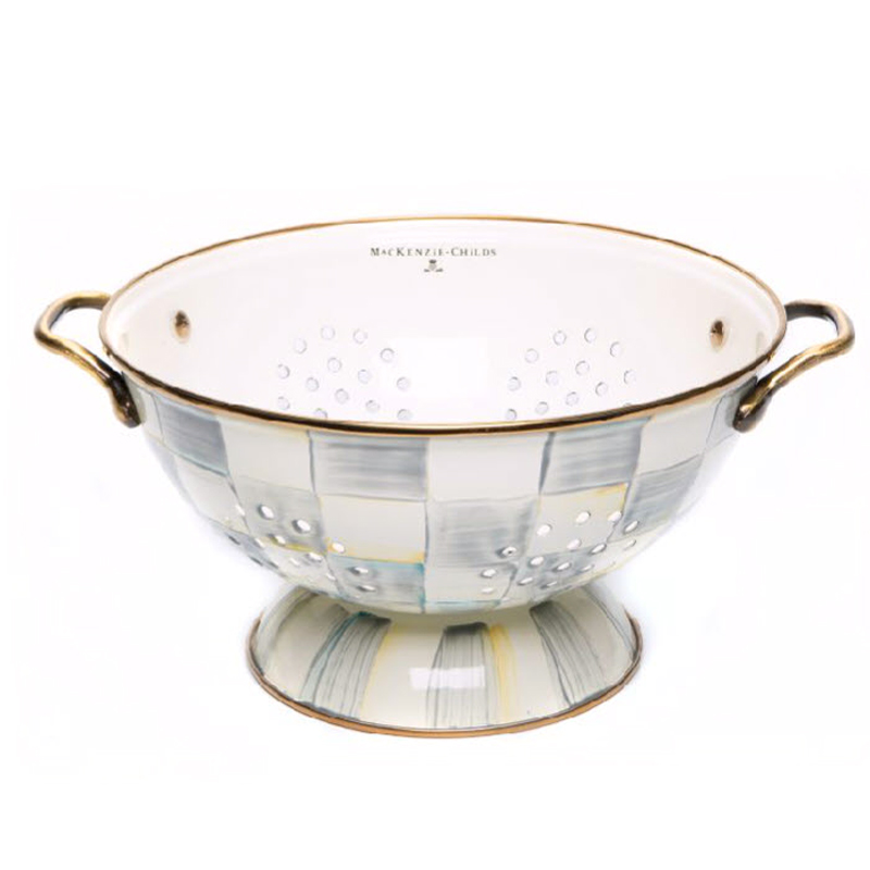 MacKenzie-Childs Sterling Check Large Colander