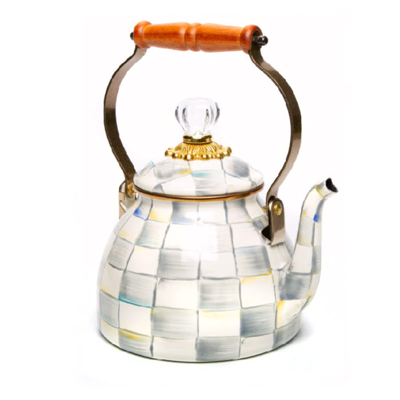 MacKenzie-Childs Sterling Check Tea Kettle, 2QT
