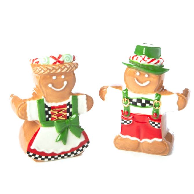 MacKenzie-Childs Candy Cottage Gingerbread Salt and Pepper Set