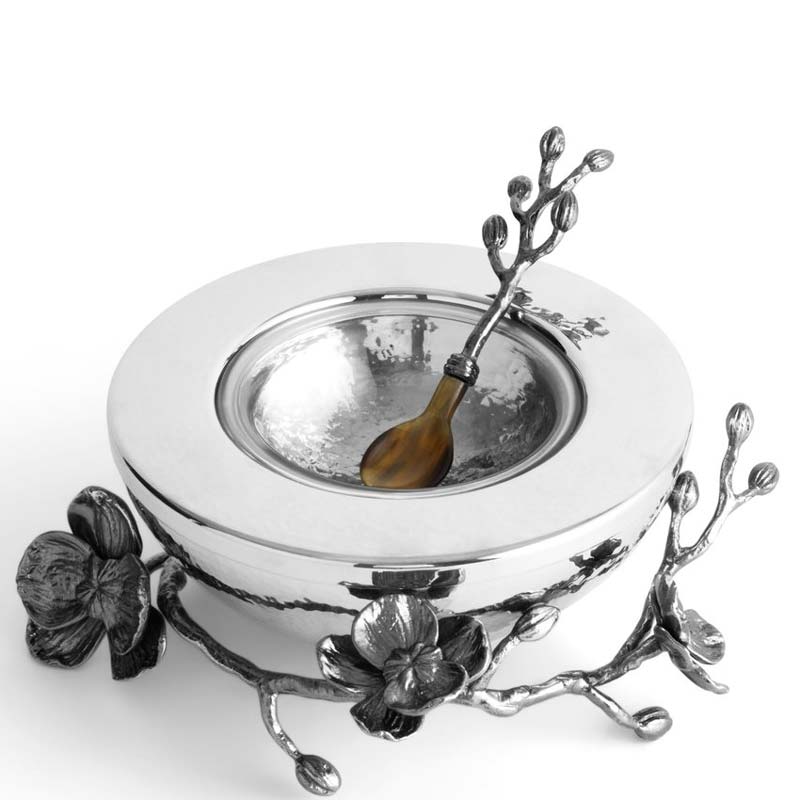 Michael Aram Black Orchid Caviar Dish with Spoon