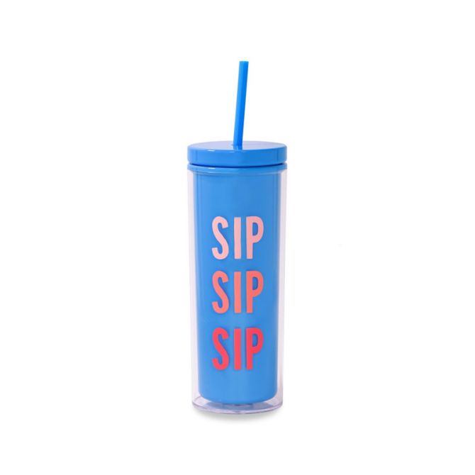 Kate Spade Tumbler with Straw, Sip Sip Sip