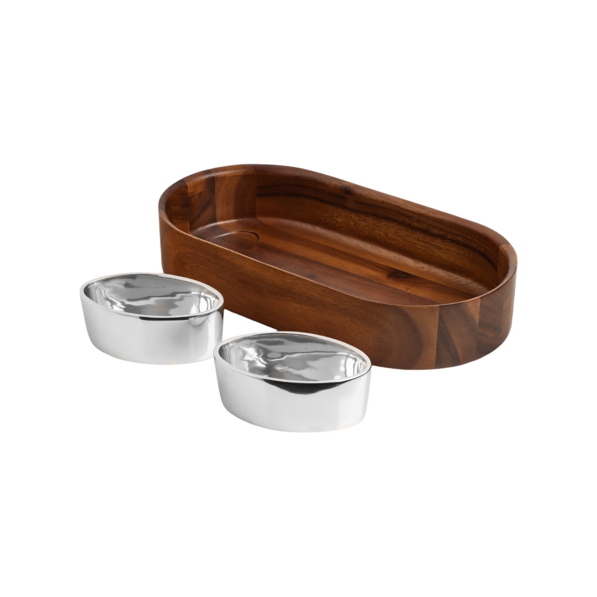 Nambe Oblong Nest Chip and Dip Tray