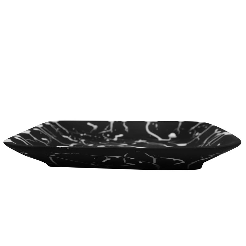 Nashi Large Square Tray, Black with White Splatter