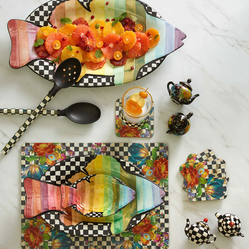 MacKenzie-Childs Rainbow Perfect Fish Platter