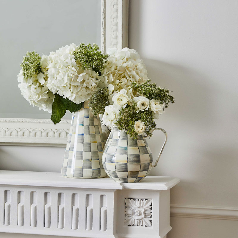 MacKenzie-Childs Sterling Check Enamel Practical Pitcher, Large