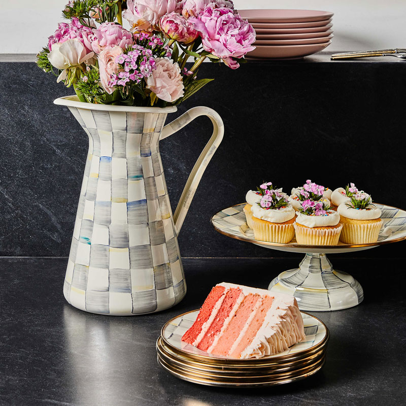 MacKenzie-Childs Sterling Check Enamel Practical Pitcher, Large