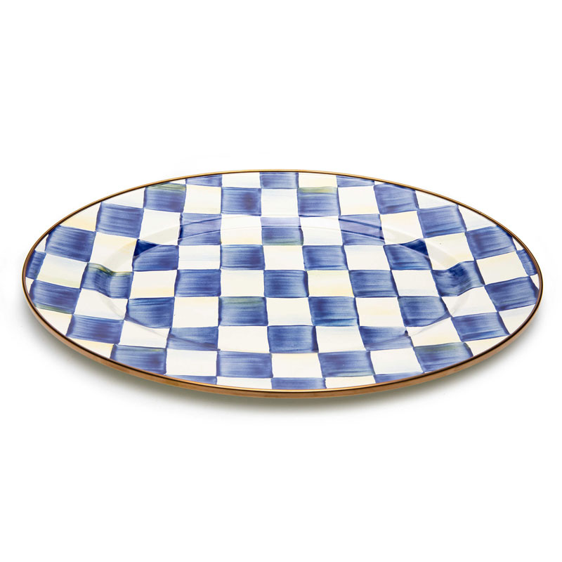 MacKenzie-Childs Royal Check Enamel Oval Platter, Small