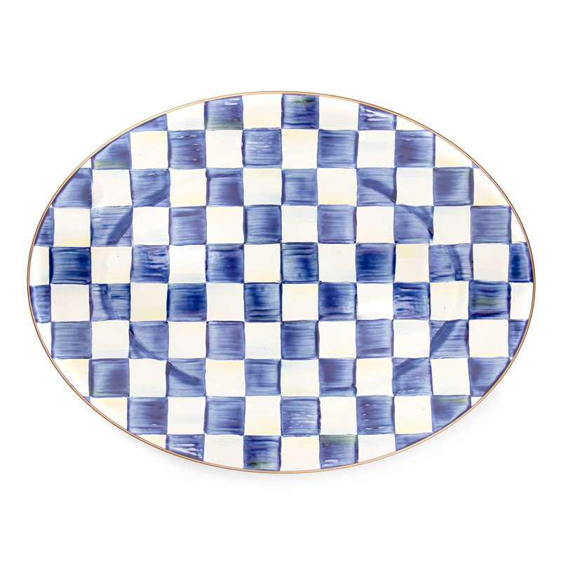 MacKenzie-Childs Royal Check Enamel Oval Platter, Medium
