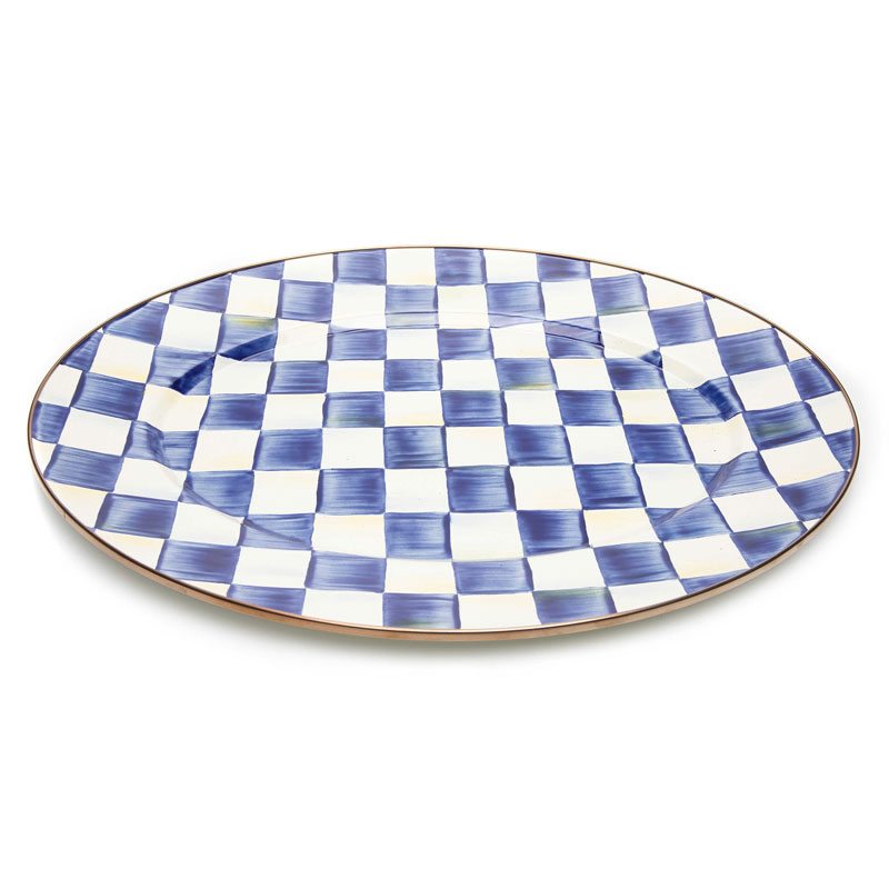 MacKenzie-Childs Royal Check Enamel Oval Platter, Medium