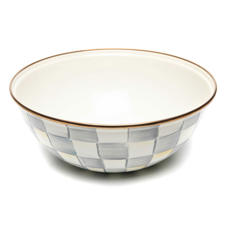 MacKenzie-Childs Sterling Check Enamel Everyday Bowl, Medium