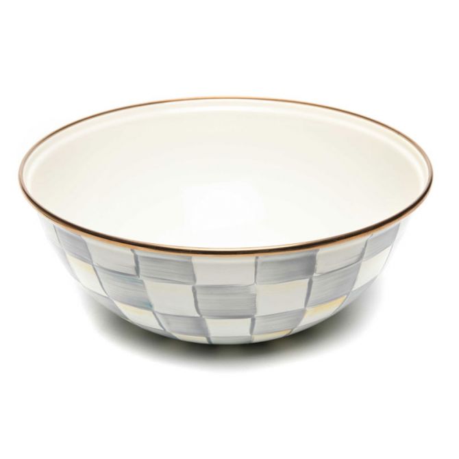 MacKenzie-Childs Sterling Check Enamel Everyday Bowl, Medium
