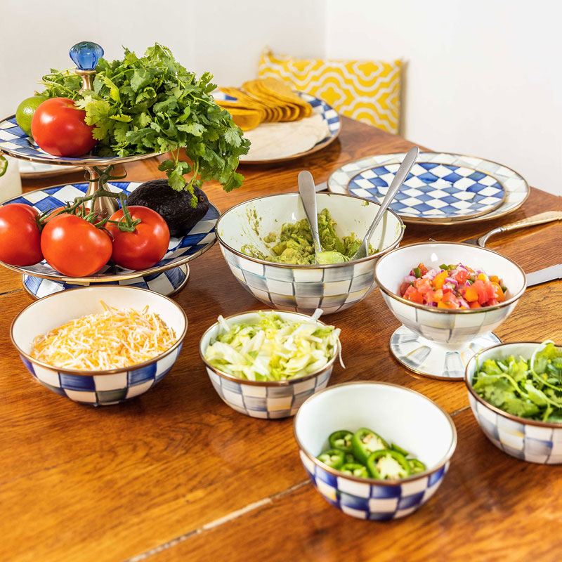 MacKenzie-Childs Sterling Check Enamel Everyday Bowl, Medium