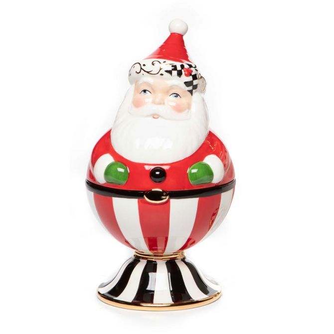 MacKenzie-Childs Nostalgia Santa Lidded Dish