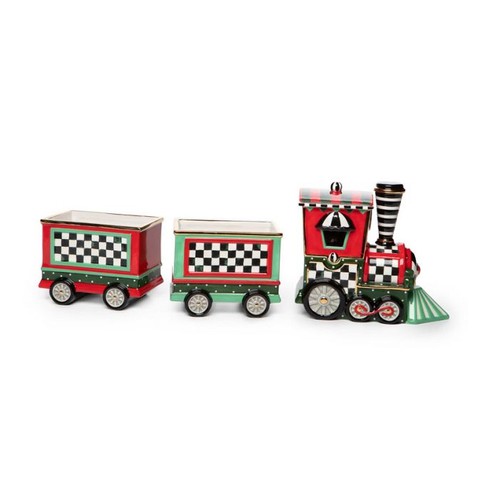 MacKenzie-Childs Toyland Serving Train, Set of 3