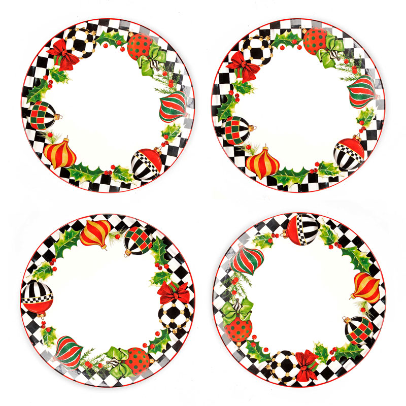 MacKenzieChilds Deck the Halls Dinner Plate, Set of 4 418002133