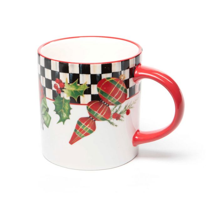 MacKenzie-Childs Deck the Halls Mugs, Set of 4