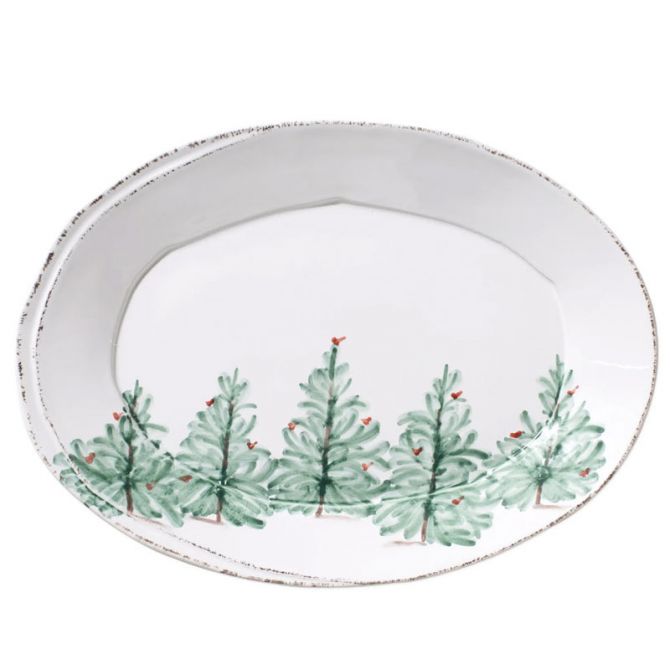 Vietri Lastra Holiday Small Oval Platter