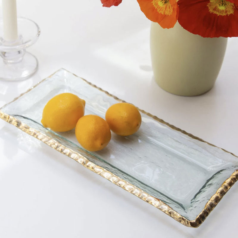 Annieglass Edgey Appetizer Tray, Gold