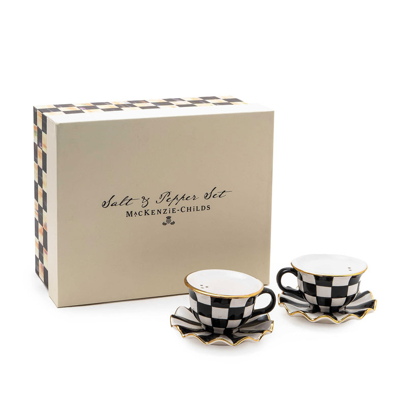 MacKenzie-Childs Courtly Teacup Salt and Pepper Set