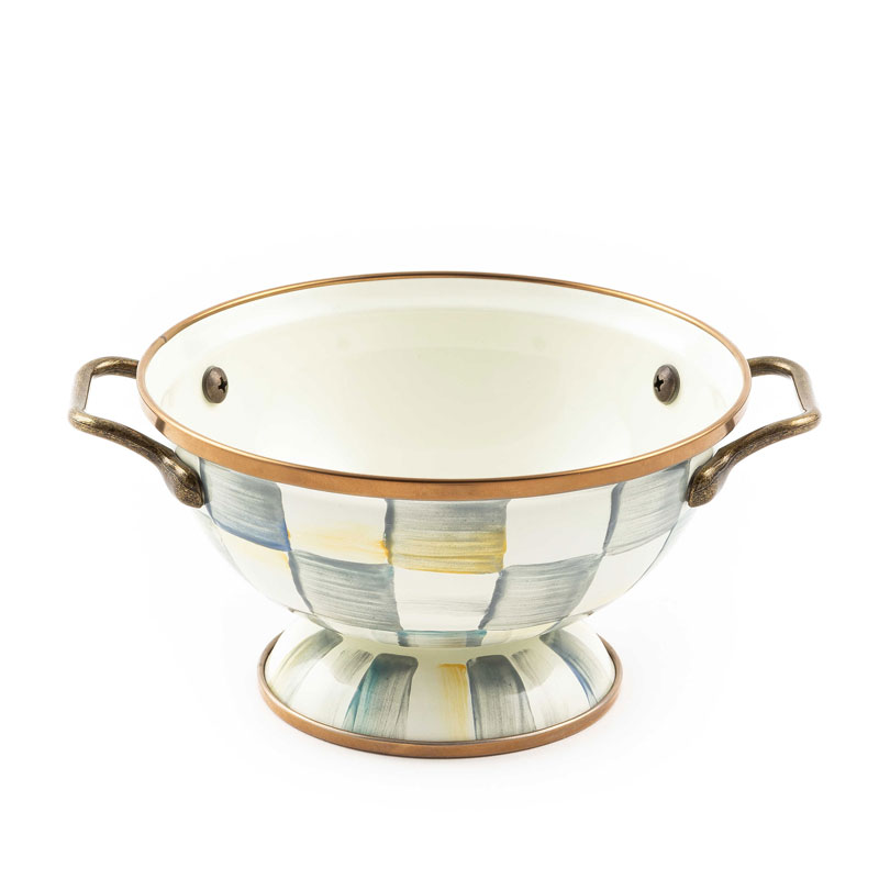 MacKenzie-Childs Sterling Check Enamel Simply Anything Bowl