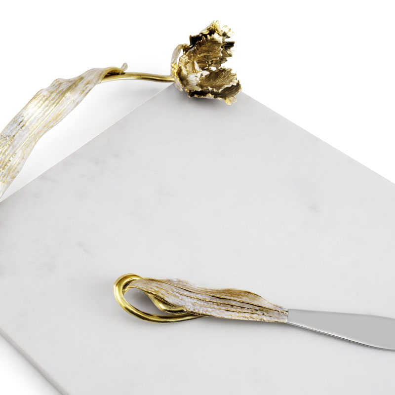 Michael Aram Tulip Cheeseboard with Knife