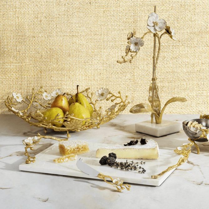 Michael Aram Orchid Large Cheese Board with Knife | 111001 | Borsheims