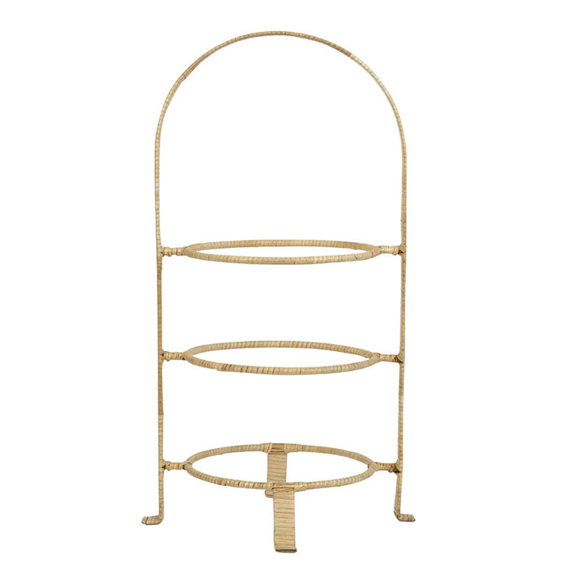 Juliska Provence Rattan Three Tiered Plate Server, Whitewash