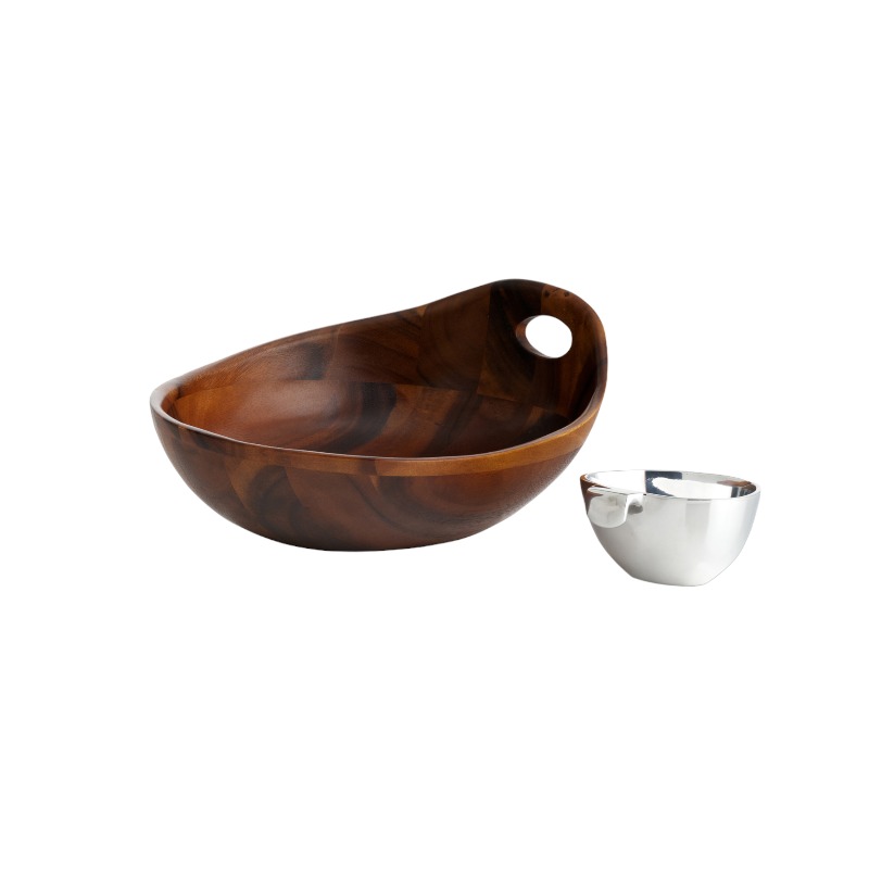 Nambe Portables Chip and Dip Bowl