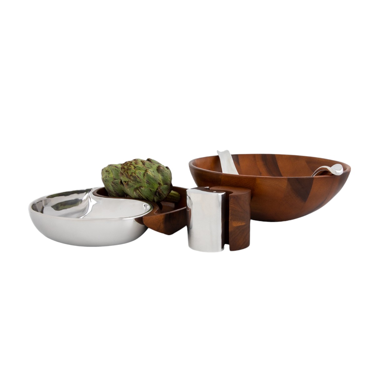 Nambe Yin Yang Salt and Pepper Shakers