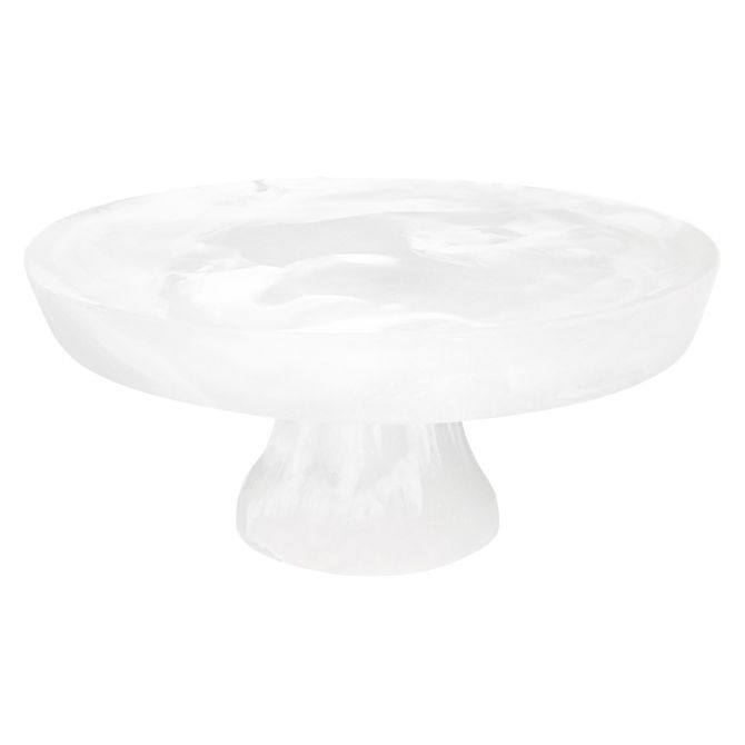 Nashi Small Classical Footed Cake Stand, White Swirl