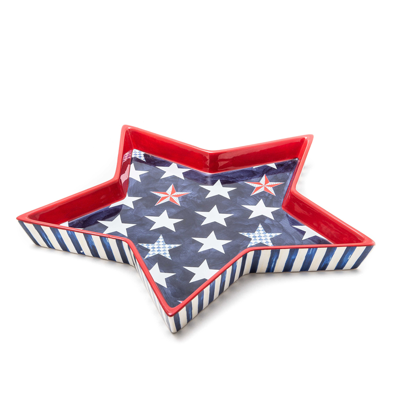 MacKenzie-Childs Royal Star Ceramic Tray | 35514-1827