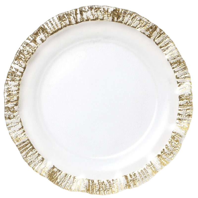 Vietri Rufolo Glass Service Charger, Gold