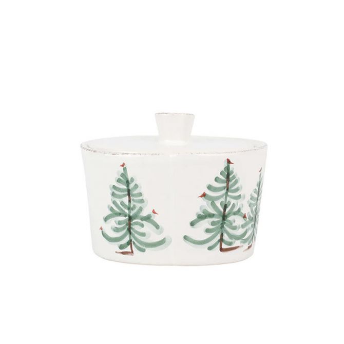 Vietri Lastra Holiday Sugar Jar